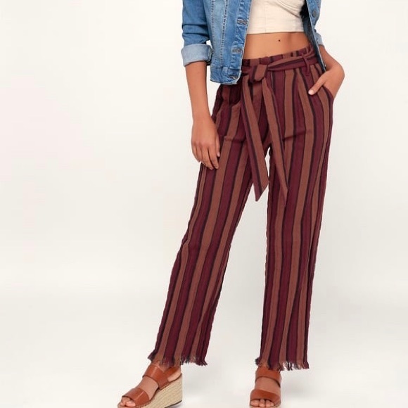 Lulus Pants - Striped Frayed Hem Pants